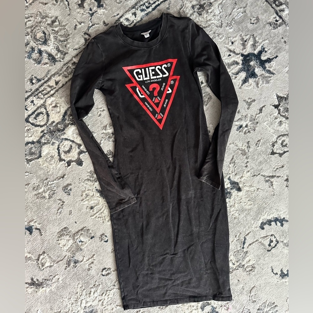 GUESS Black Dress with Red Logo